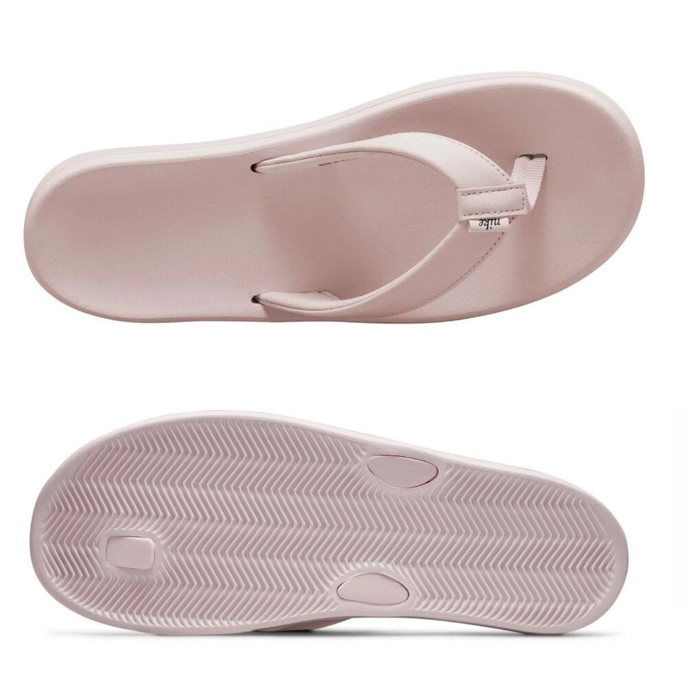 Nike Bella Kai Thong Flip-Flop Slide Cushioned Sandal AO3622 Barely Rose/Grey - Picture 9 of 9